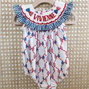 USA Smocked Bubble 0-3 Months